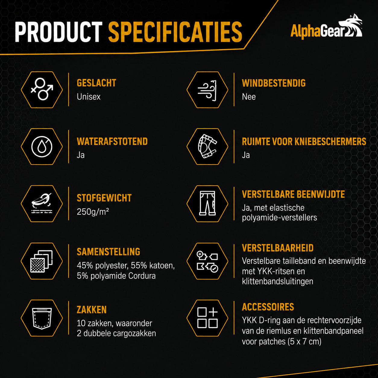 AlphaGear® Tactische Broek